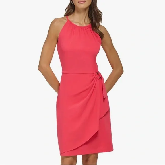 Dkny | Dresses | Dkny Sleeveless Halter Mini Dress W Hardware In Melon |  Poshmark